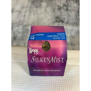 L'eggs Silken Mist Sheer Pantyhose Soft Brown Control Top Size Q 20306 NEW